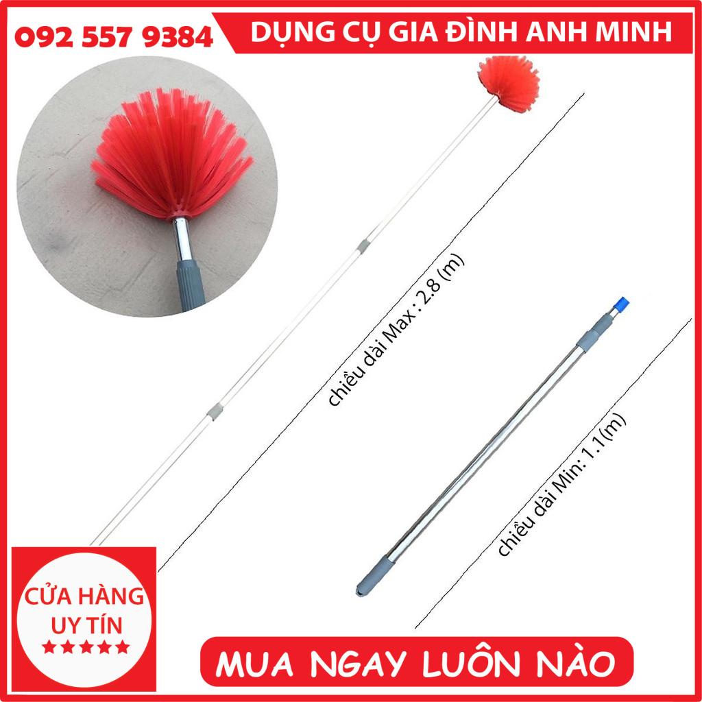 [ Giá Sỉ ] CÂY QUÉT TRẦN NHÀ ĐA NĂNG DÀI 3M INOX TIỆN LỢI - Cây cào nước - Cây treo đồ - Cây quét mạng nhện