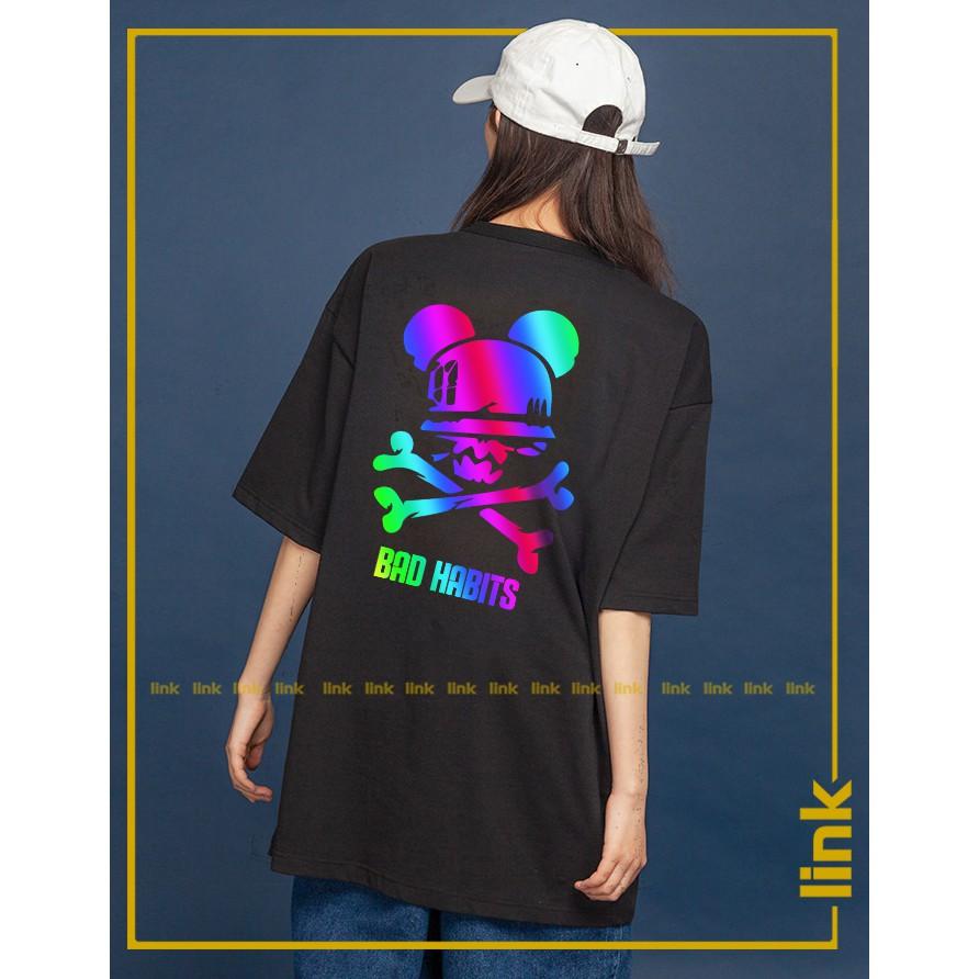 Áo thun phản quang BAD RABBIT đầu lâu 7 màu UNISEX
