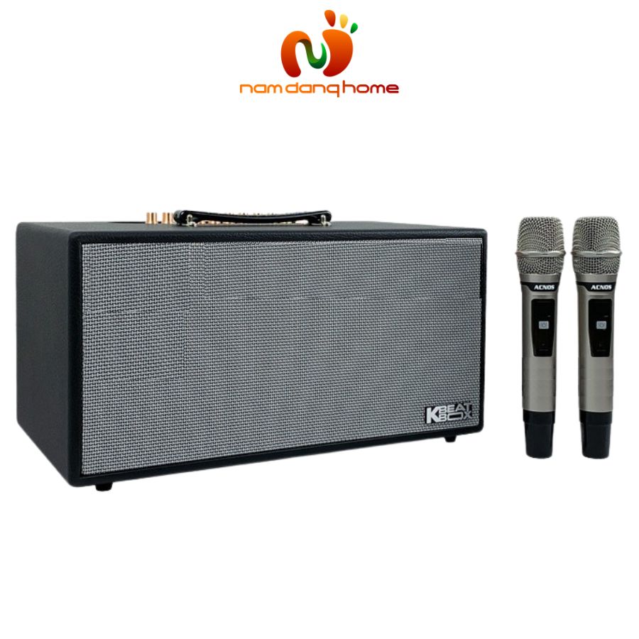 Loa kéo Acnos NL4501 Ultra - Loa di động thùng gỗ bọc da công suất 750W tặng kèm micro hát karaoke chống hú cao cấp - Hàng nhập khẩu