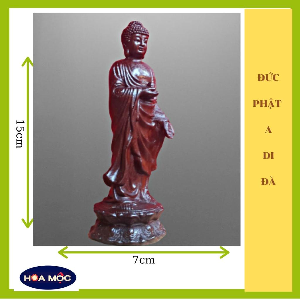 Tượng Phật A Di Đà Bằng gỗ Quý Trắc, Gõ, Mun, Cẫm, Hương. Cao 15cm. Tượng để xe ô tô, thờ phụng, trang trí
