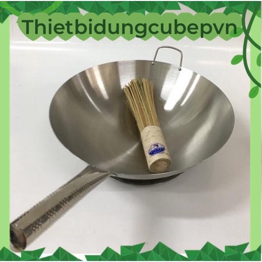 Chảo Thép Chống dính tay Cầm Inox Loại Màu Trắng Size 40cm