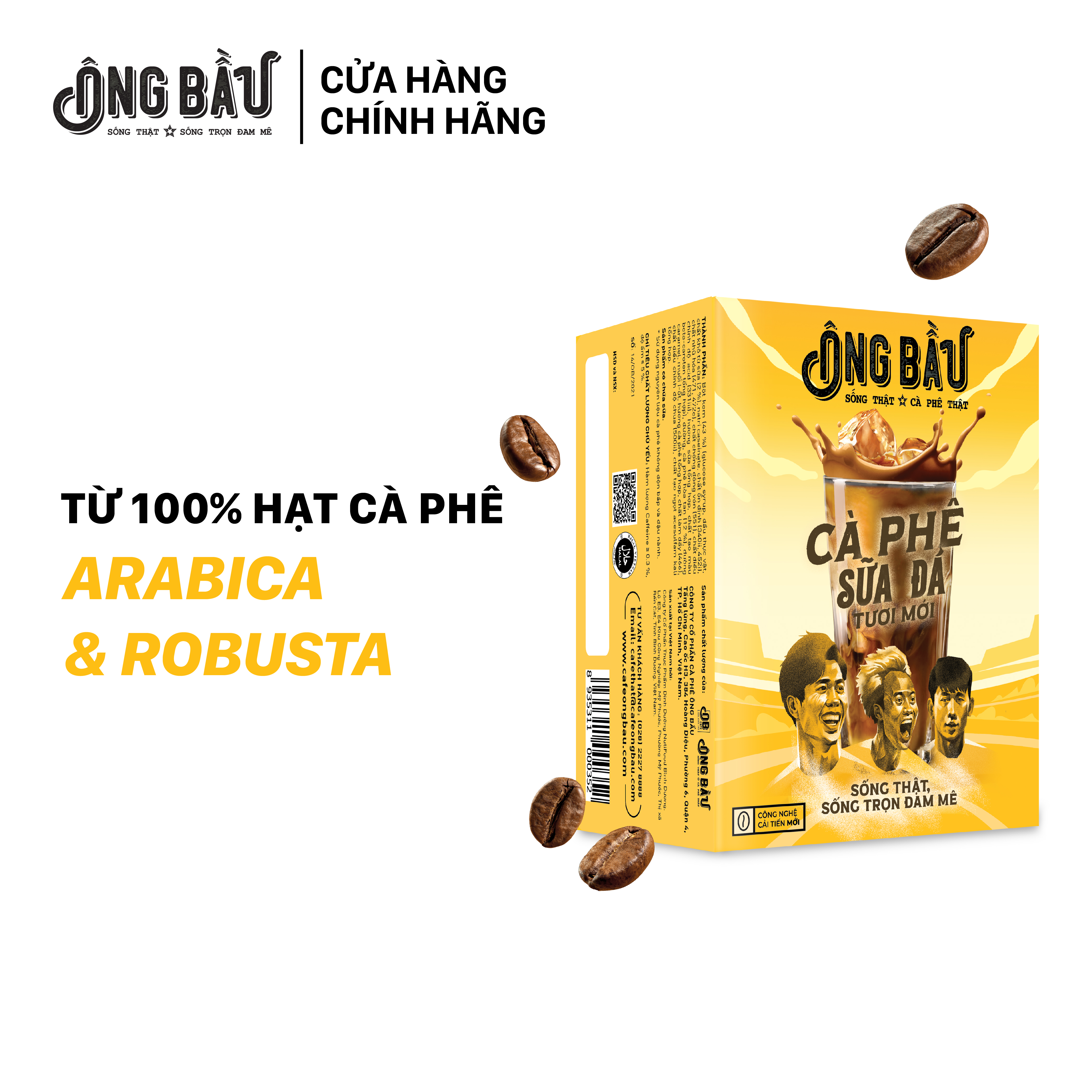 Ông Bầu Cà Phê Sữa Đá Tươi Mới - Thùng 24 Hộp