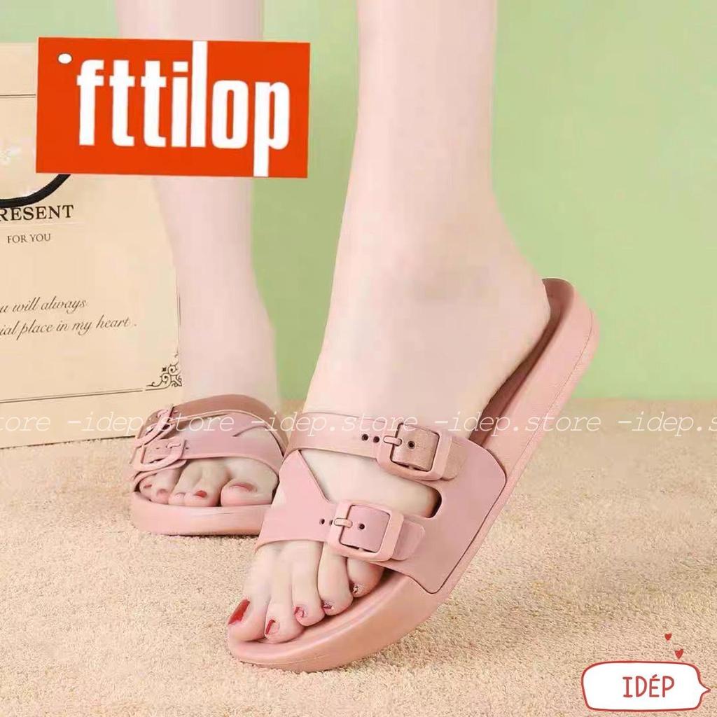 Dép nữ quai ngang da 2 khuy Muffin đế PU siêu nhẹ siêu bền chất lương cao iDÉP- DL279