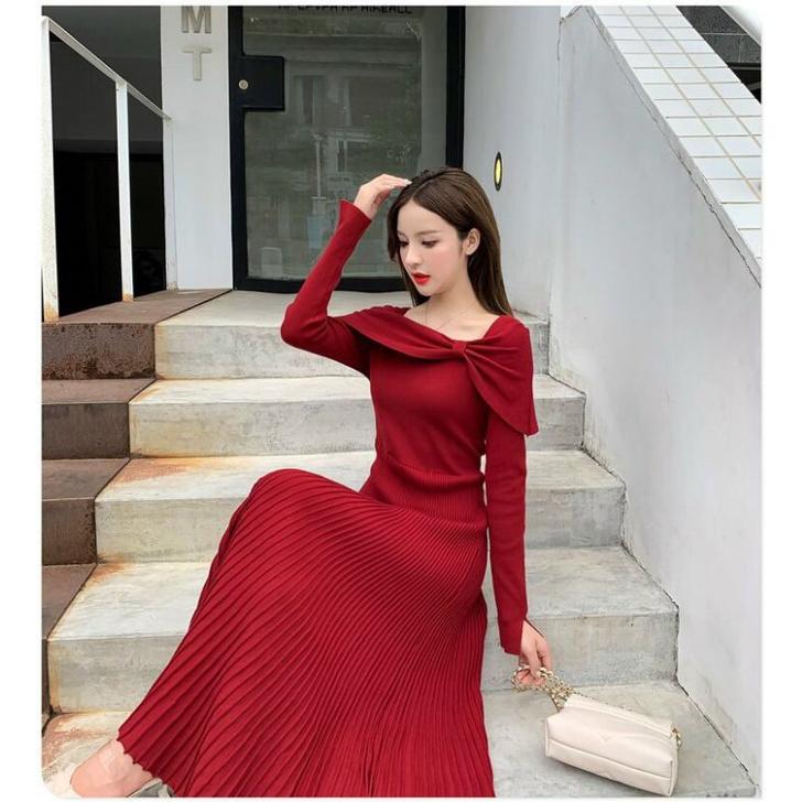 ĐẦM XOÈ LEN CHÂN VÁY DẬP LY CAO CẤP