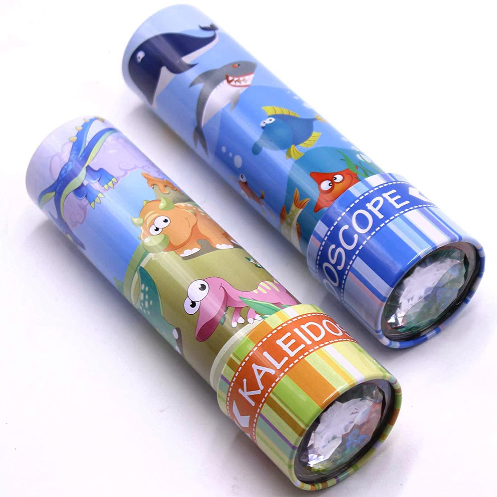 Nội soi cổ điển làm bằng thiếc, 2 -Pack Kaleidoscope Trẻ em Đồ chơi giáo dục với nhà ở kim loại, hiện tại sinh nhật cho bé trai và bé gái