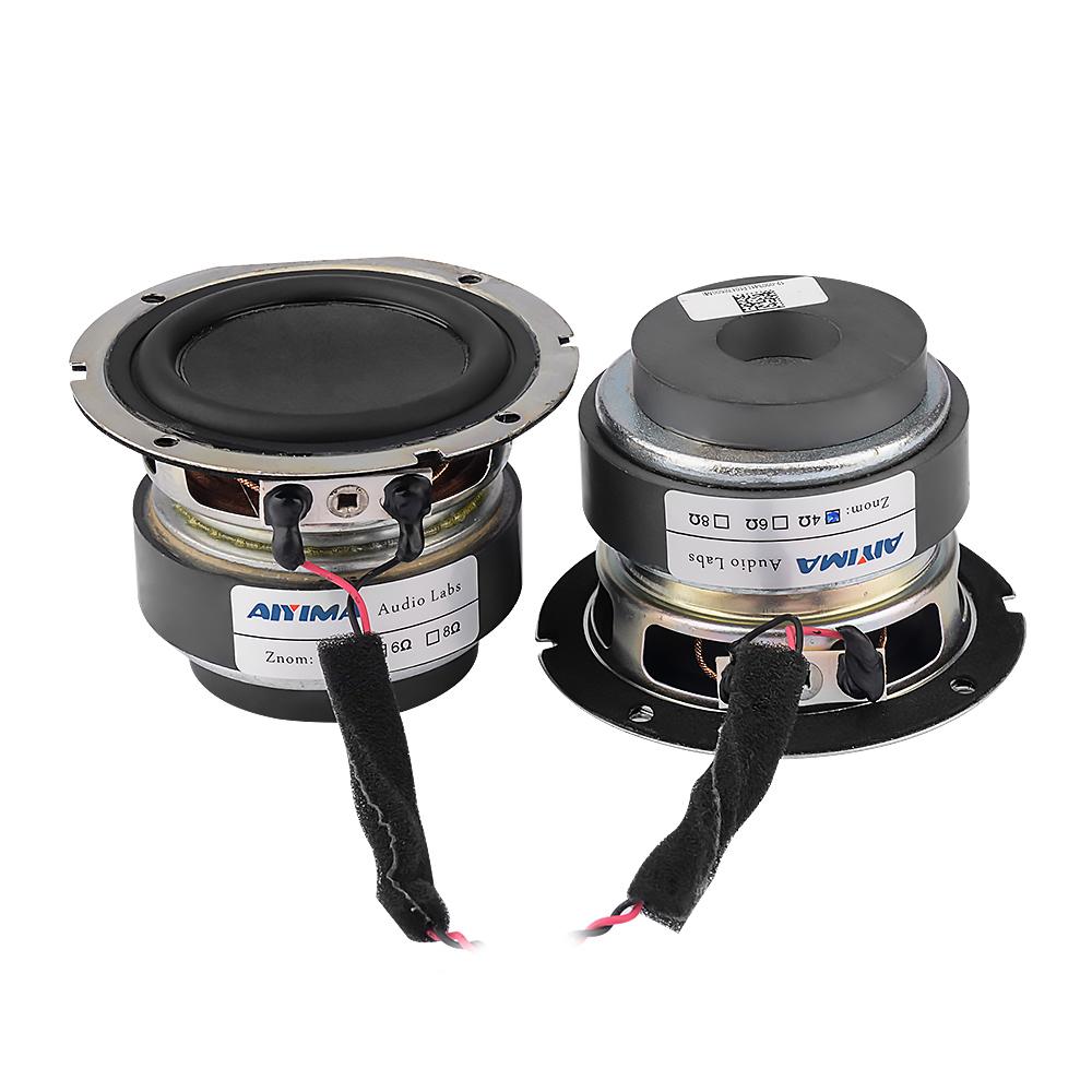 Aiyima 2pcs loa bass tầm trung 3 inch 4 ohm 15W loa loa âm thanh âm thanh loa âm thanh nhà hát tại nhà Color: 8 Ohm Speaker