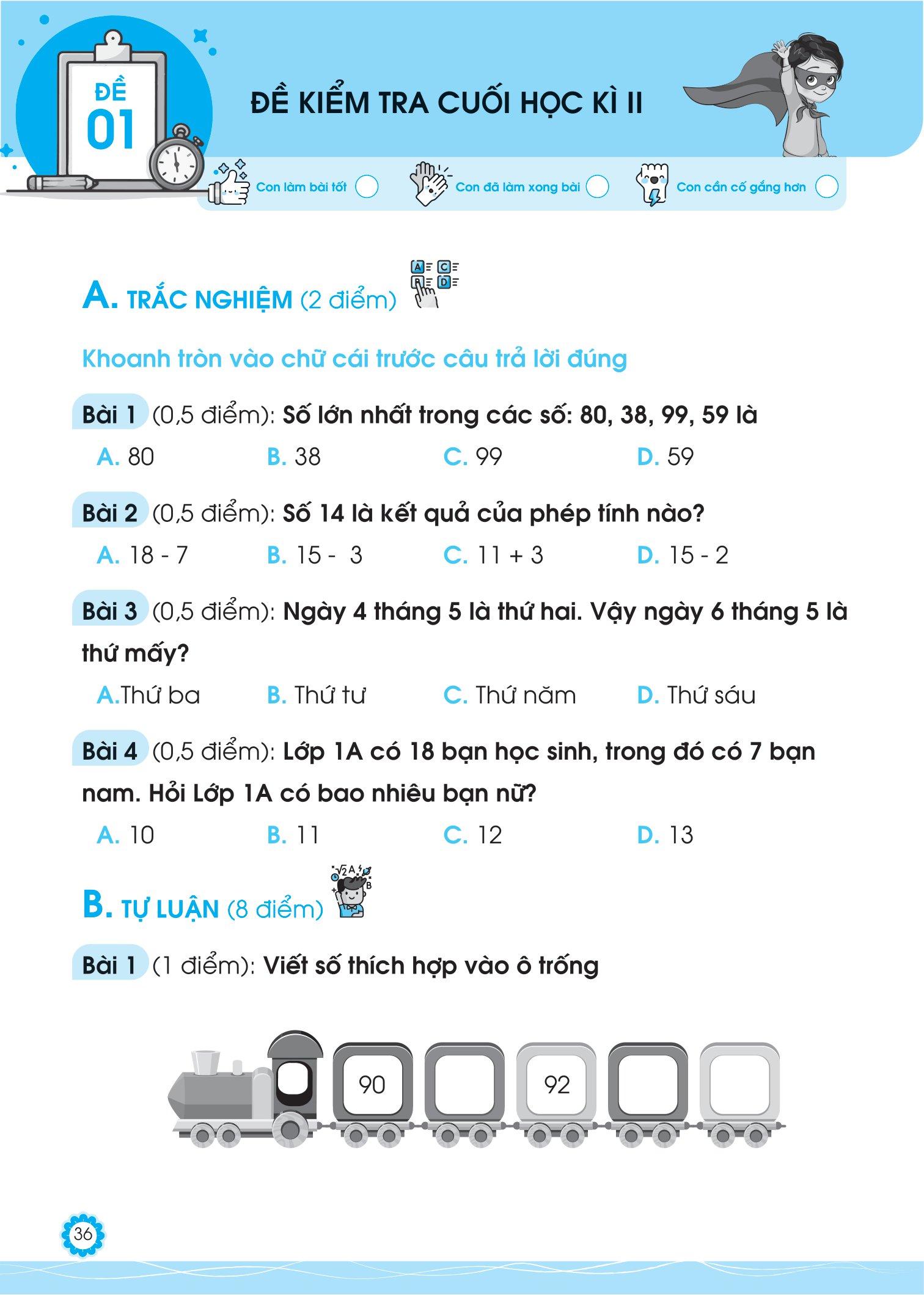 Đề Ôn Luyện Và Tự Kiểm Tra Toán Lớp 1 - Tập 2