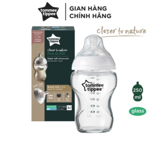 COMBO Bình Sữa PPSU Ty Siêu Mềm Tự Nhiên Tommee Tippee 260ml Hoạ Tiết &amp; Núm Ty Silicon Thay Thế 6M+