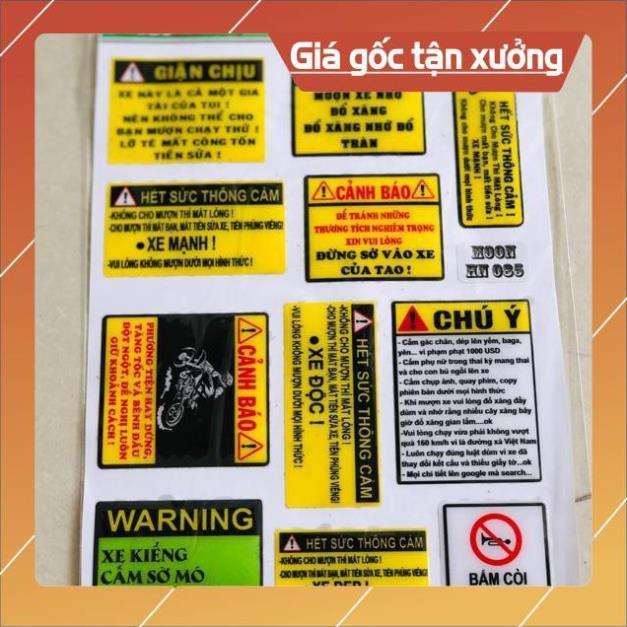 Bộ 11 tem cảnh báo keo nổi