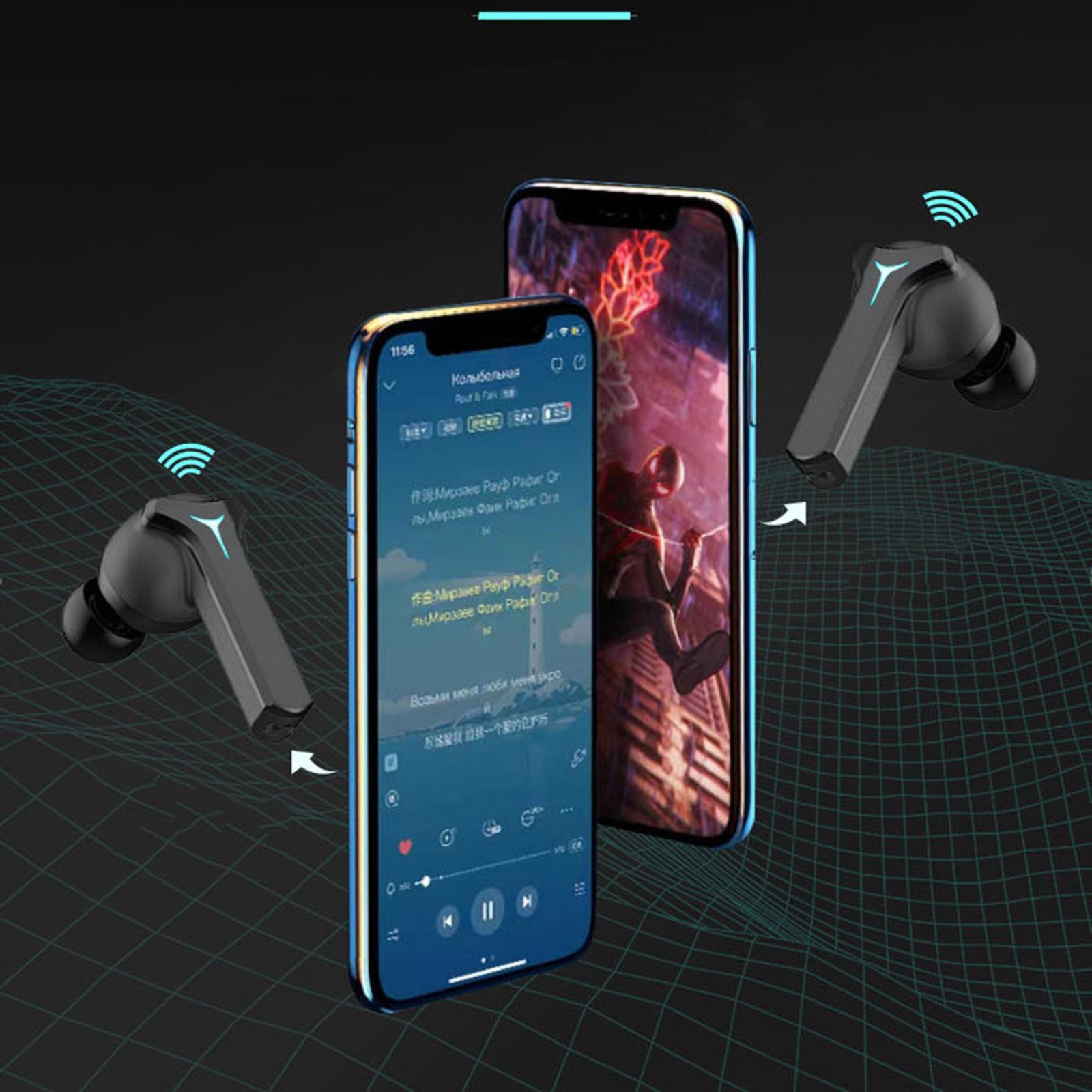 Wireless Gaming Earbuds, Bluetooth Headphones Noise Reduction, HiFi Stereo Earphones, Long Playtime with Charging Case, for Gamer Sports
