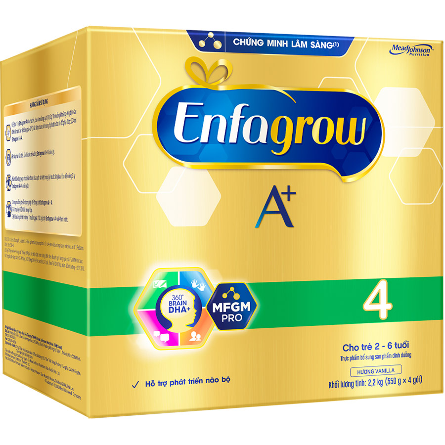 Combo 2 Lon Sữa Bột Enfagrow A+ 4 2.2kg Tặng Lon Sữa Bột Enfagrow A+ 4 830g