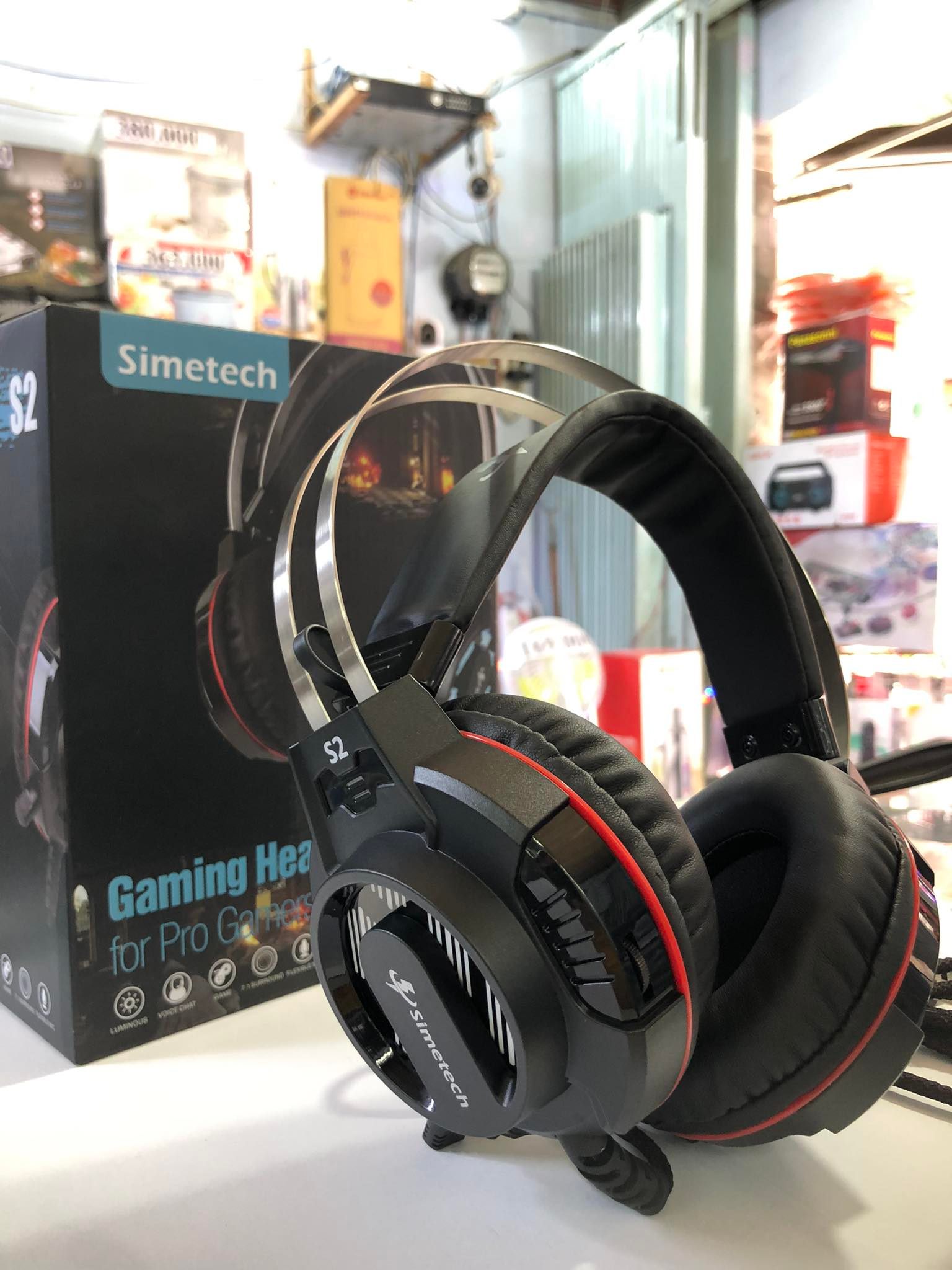 HEADPHONE TAI NGHE CHỤP TAI GAMING CHO GAME THỦ SIMETECH METAL S2 CỔNG 3.5MM,CÓ LED RGB CỰC ĐẸP - HÀNG CHÍNH HÃNG