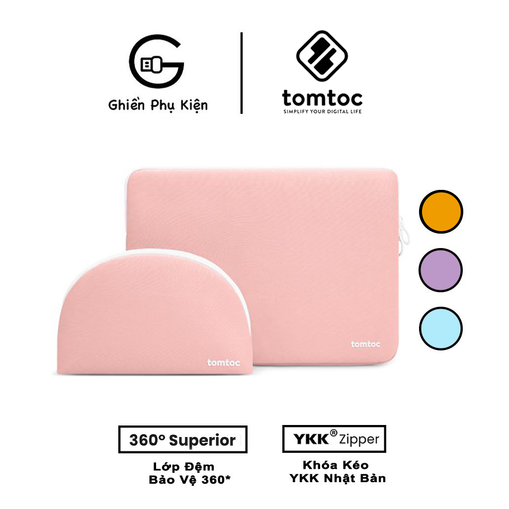 Túi Chống Sốc Tomtoc Organized Corner Armor + Pouch Macbook 13inch - Hàng Chính Hãng