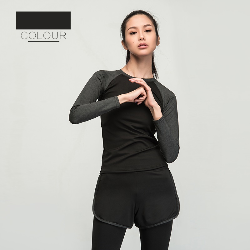 Áo tập yoga, áo tập gym dài tay, co giãn ôm body