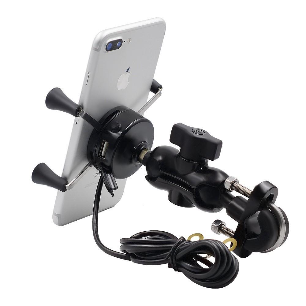 Giá đỡ điện thoại gắn xe máy có cổng sạc USB