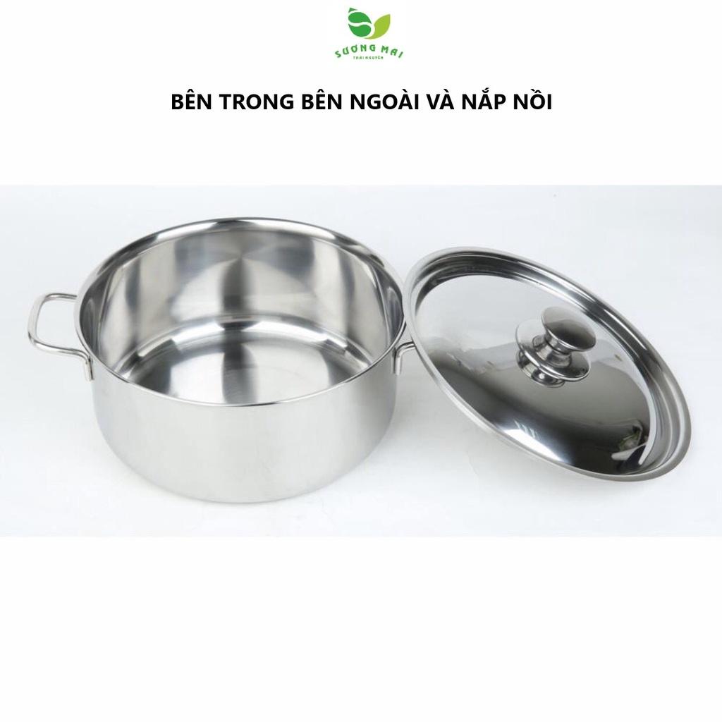 Bộ Nồi Inox 3 Món, Nắp Inox, Sang Trọng, Dùng Cho Các Loại Bếp