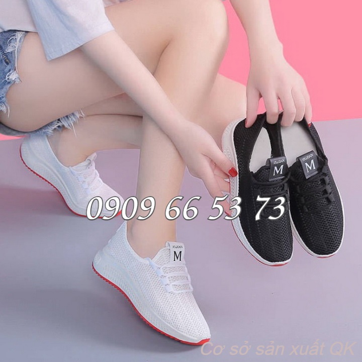 Giày sneaker Nữ thời trang du lịch dạng lưới thoáng khí, đế mềm - Giày thể thao, giày đi bộ - Mã số 1828