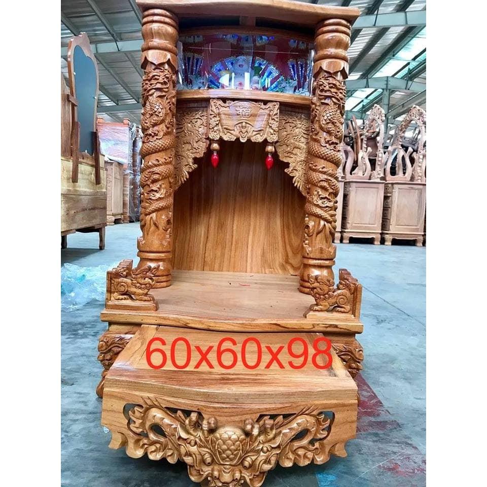 Bàn thờ thần tài ông địa gỗ gõ đỏ 60 X 98cm BTGHD610