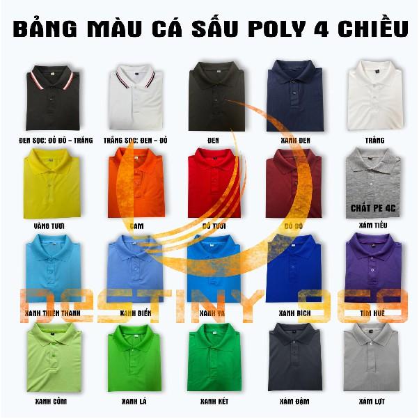 ÁO THUN CÁ SẤU POLY THÁI CO GIẢN 4 CHIỀU - ÁO THUN POLO - Áo thun có cổ màu đen, Áo thun có cổ màu xanh, Áo thun có cổ