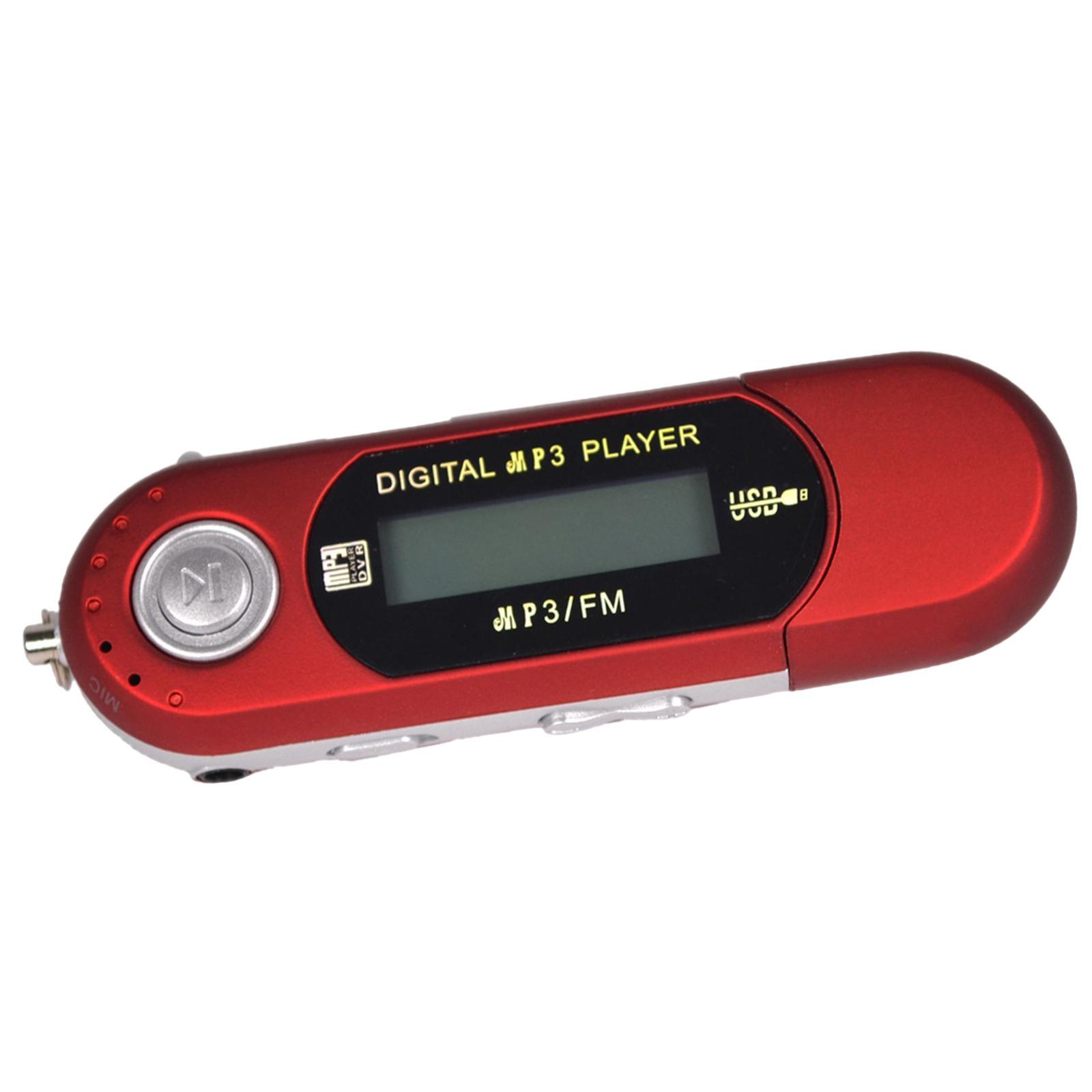8GB USB 2.0 Flash Drive LCD MP3 Music Player With FM Radio 8G Red