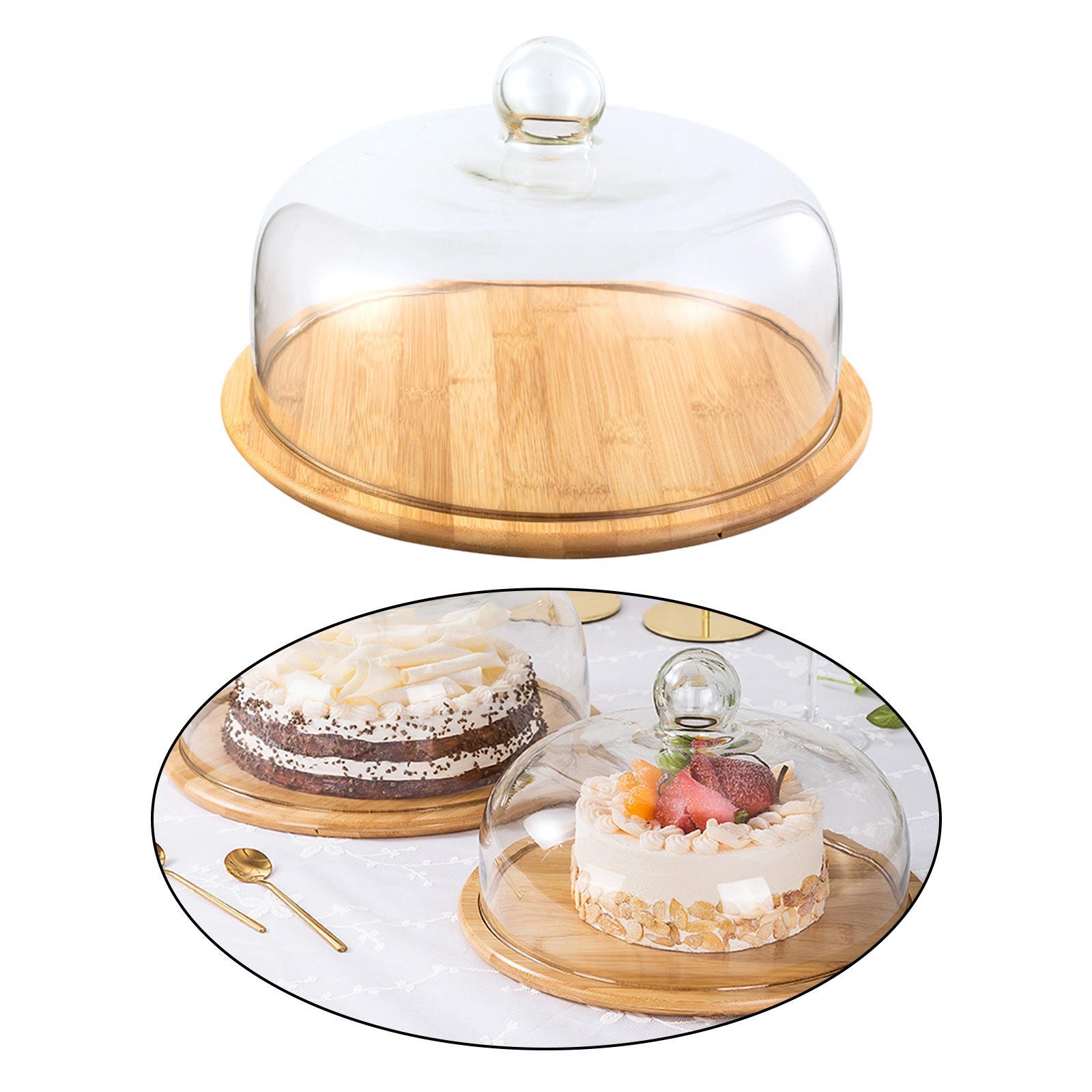 Nordic Glass Cover Serving Tray Cloche Dome Storage Cake Stand Bread Plate