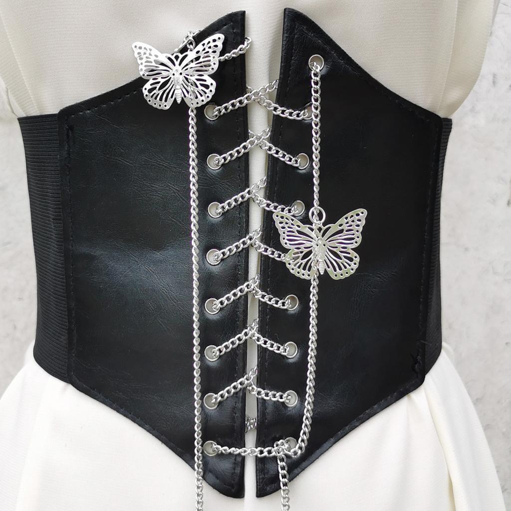 Corset Belt  Elastic High Waist PU Leather Tape  Girdle