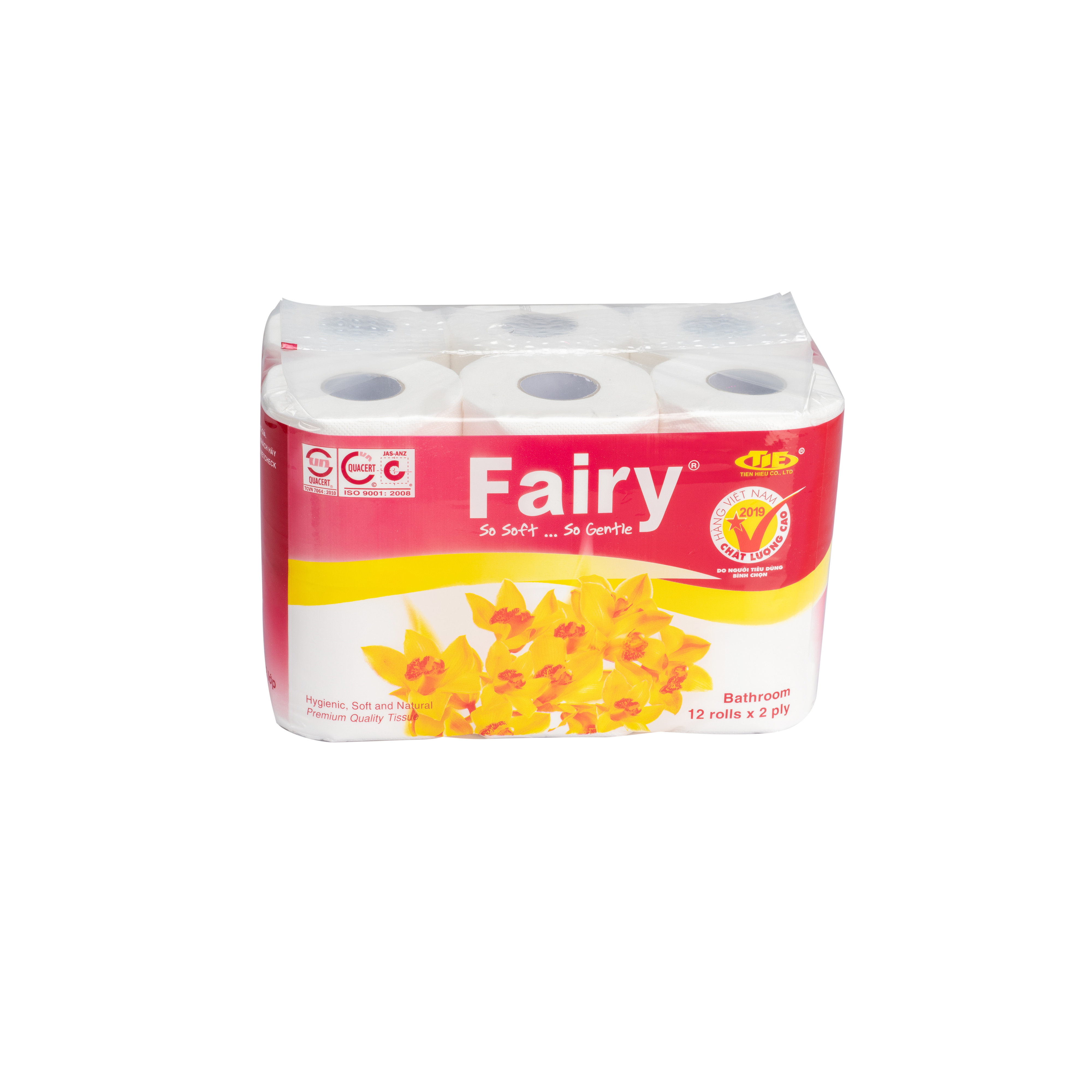 Combo 2 lốc Giấy Vệ Sinh Fairy 12 cuộn đỏ có lõi