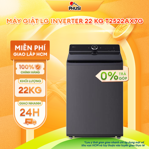 Máy giặt LG Inverter 22 kg T2522AX7G - Hàng Chính Hãng - Mới 100%