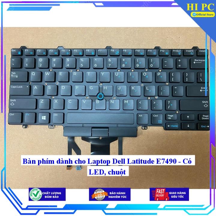 Bàn phím dành cho Laptop Dell Latitude E7490 - Có LED và chuột - Hàng Nhập Khẩu