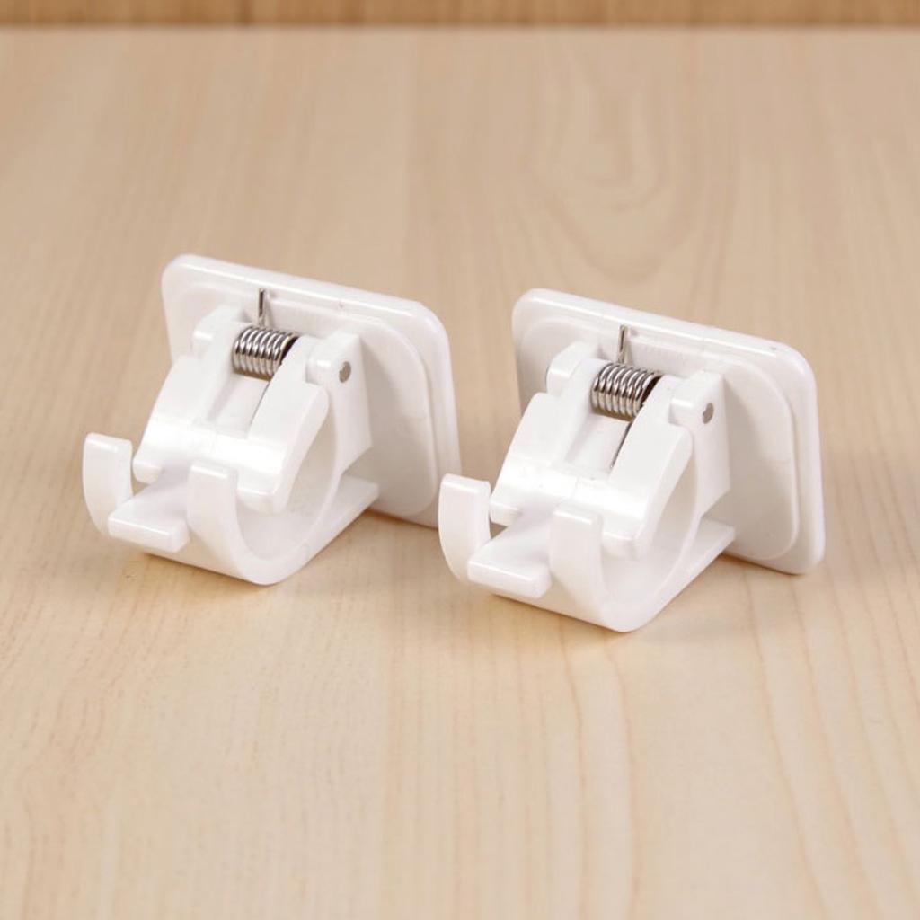 4/6/8/10xAdjustable Rod Bracket Holders wall Curtain Hanging Rod Clips