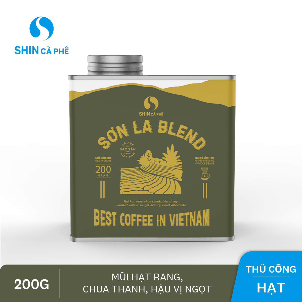 SHIN Cà Phê_Cà phê thủ công Sơn La Blend hộp thiếc 200g