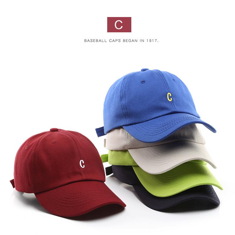 Sleckton Cotton Basketball Mũ cho phụ nữ và nam giới thời trang C thêu mũ bình thường Snapback Hat Sun Sun Caps unisex Color: Beige Size: Adjustable