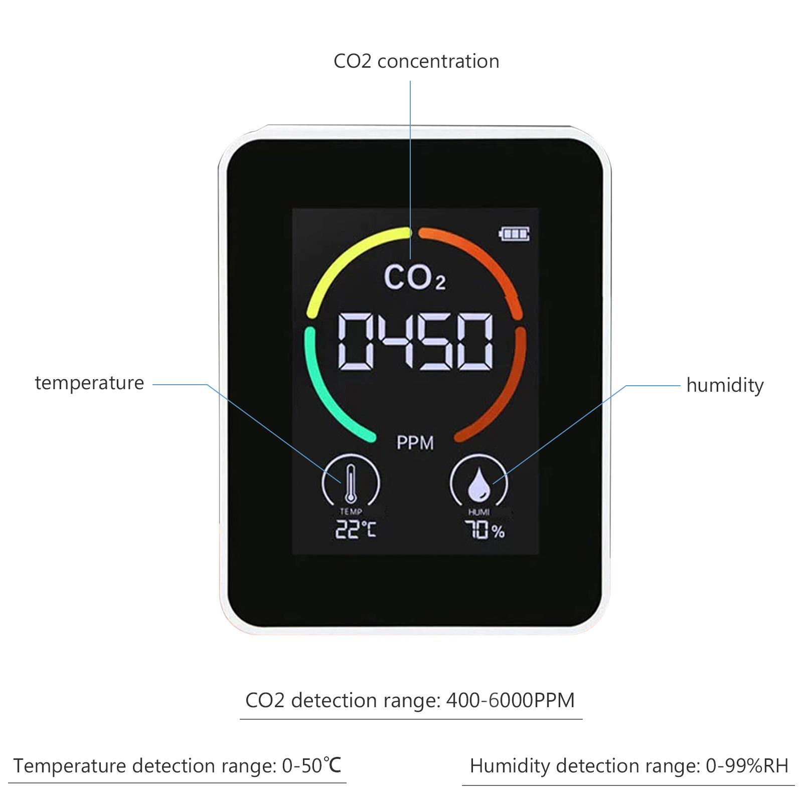 3 in 1 Carbon Dioxide Detector Air Quality Monitor Temperature Humidity Air Analyzer for CO2 Digital CO2 Meter