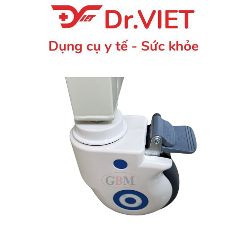 Giường Y Tế 2 Tay Quay GBM-093A Đa Năng Nâng Lưng Nâng Chân Cho Bệnh Nhân Có Bàn Ăn Cây Truyền Dịch Lan Can Bảo Vệ Bánh Xe Khóa An Toàn Khung Thép Sơn Tĩnh Điện Bền Chắc Dễ Sử Dụng Phù Hợp Gia Đình Bệnh Viện Phòng Khám