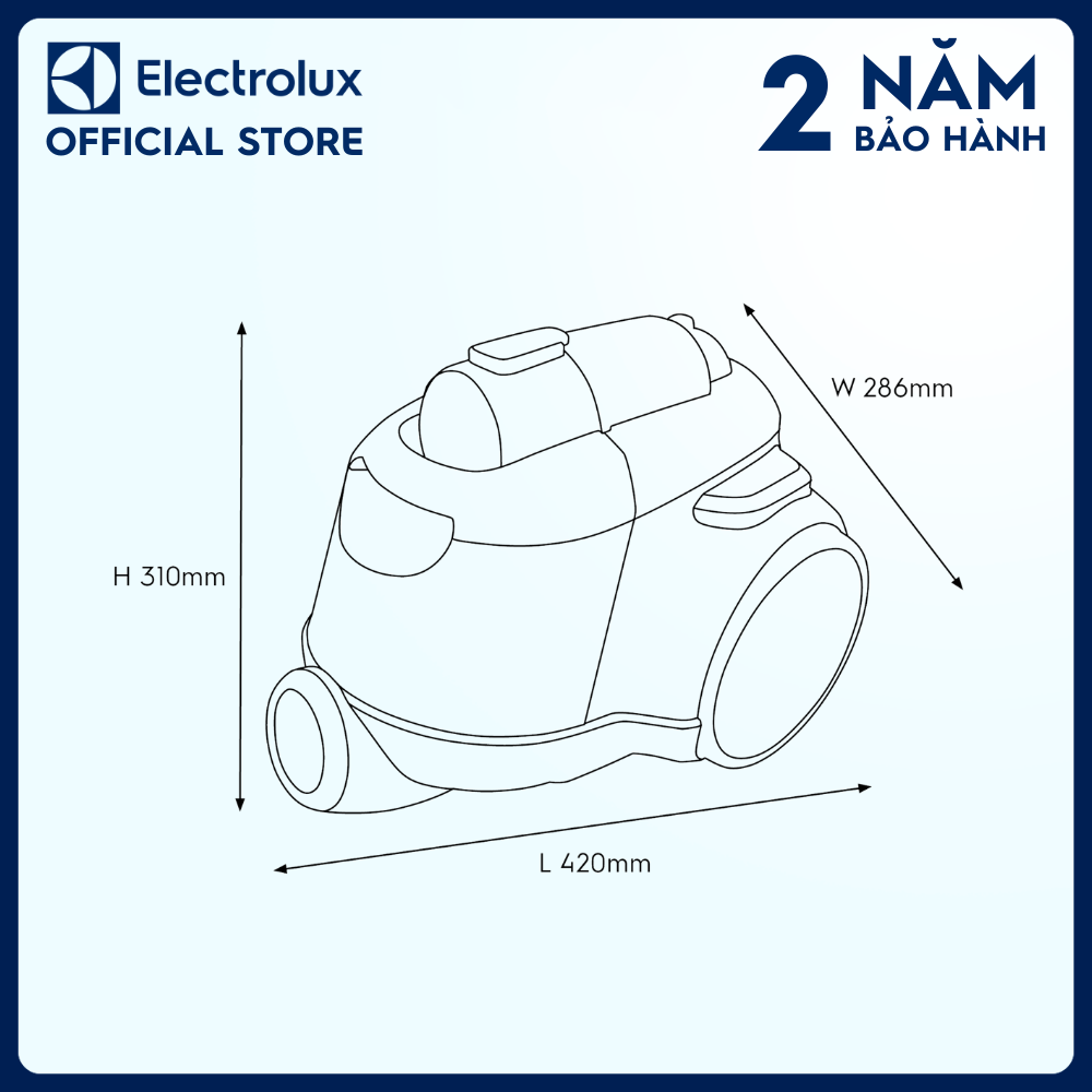 Máy hút bụi Electrolux UltimateHome 700 2000W - EFC71611 - Vệ sinh toàn diện, làm sạch tối ưu, di chuyển dễ dàng, thuận tiện [Hàng chính hãng]