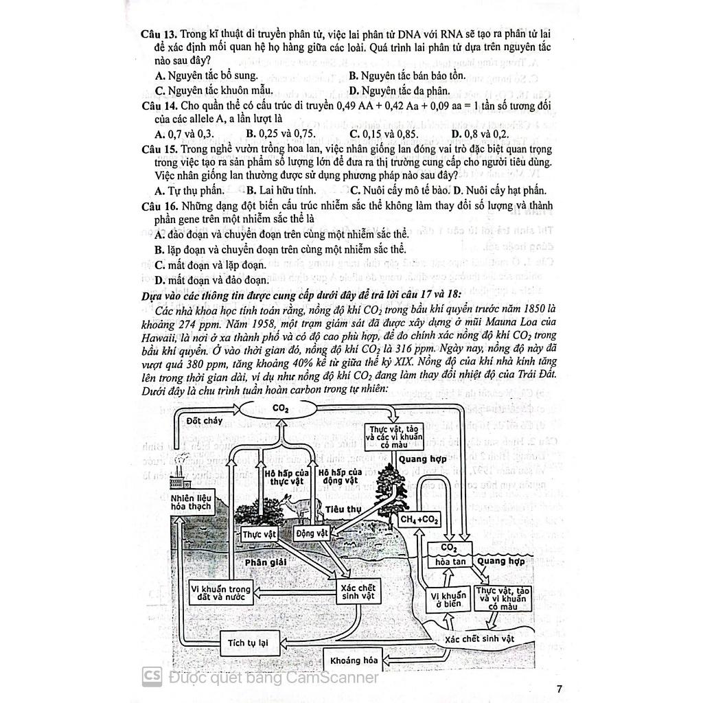 Bộ đề Sinh Học ( Đầy đủ các dạng trắc nghiệm theo cấu trúc đề thi 2025- Dùng chung cho các bộ SGK) (HA-MK)