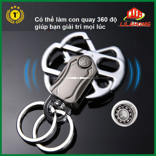 Móc Khóa Con Quay 360 Độ Kiêm Đồ Khui Bia - Hàng Chính Hãng