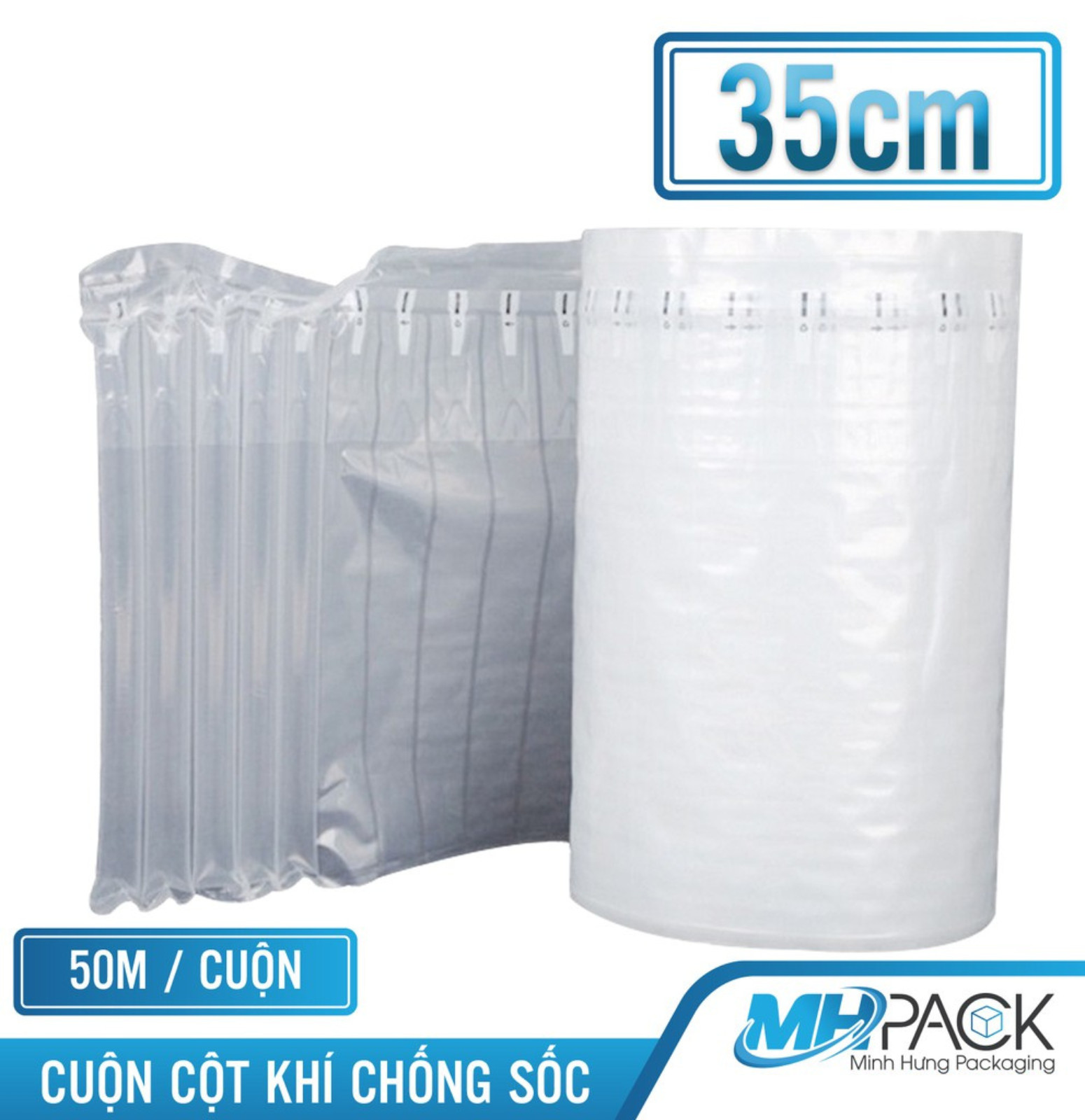 Cột khí chống sốc đệm hơi cuộn khổ 35cm dài 50m gói hàng bóng khí bọc hàng inflatable túi khí chèn hàng-MHPACK