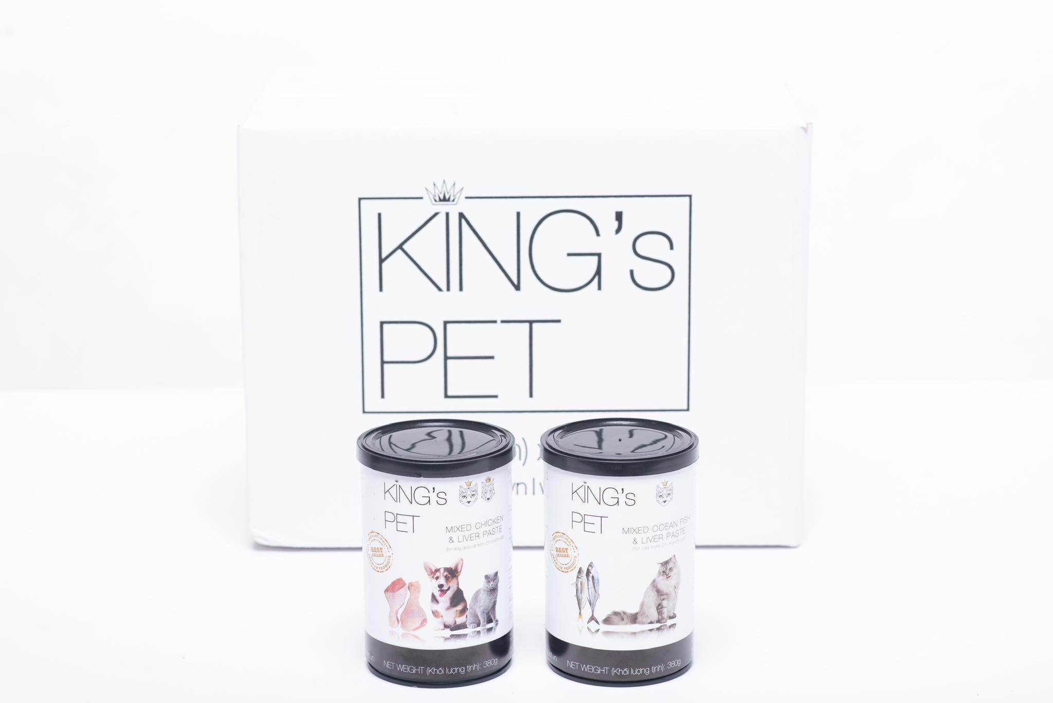 Hình ảnh PATE HỖN HỢP CÁ KING’S PET LON 380G THỨC ĂN CHO CHÓ MÈO