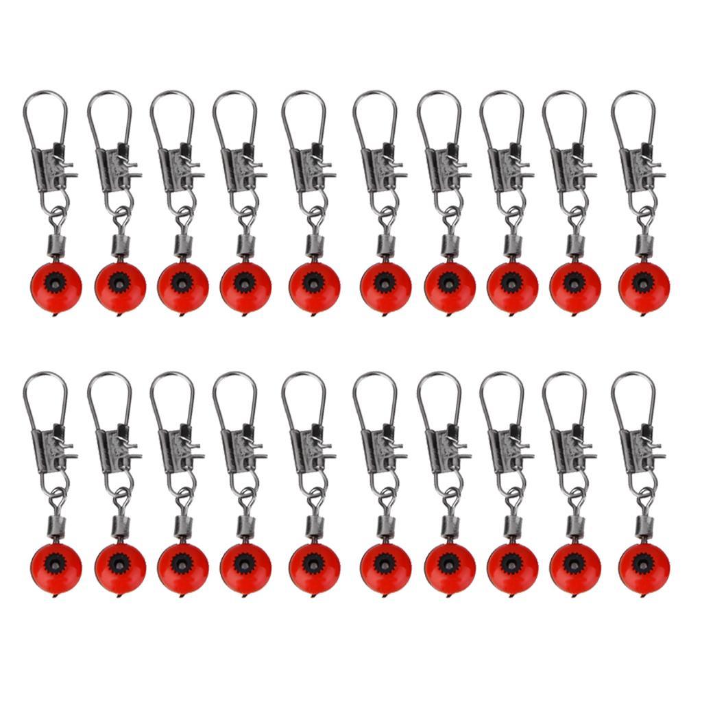 20 Fishing Float Bobber Stops Space Bean Sinker Connector Rolling Swivel Tackle