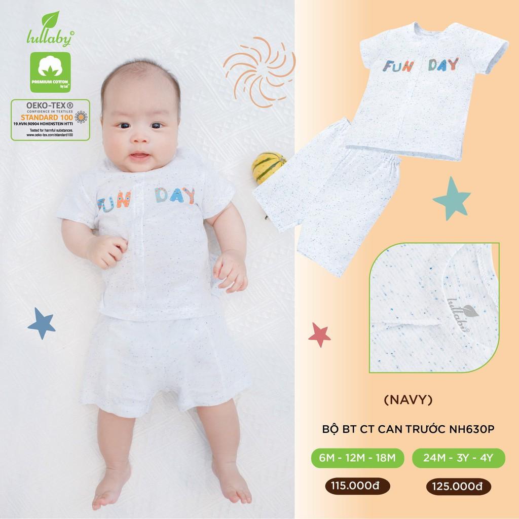 Bộ cộc tay bé trai cotton Lullaby NH630P, bộ quần áo mùa hè siêu mát