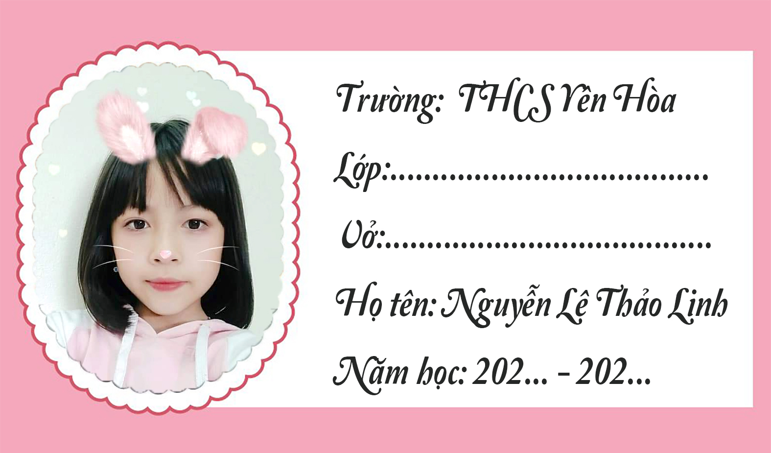 Set 10 Nhãn Vở in nội dung theo khách hàng