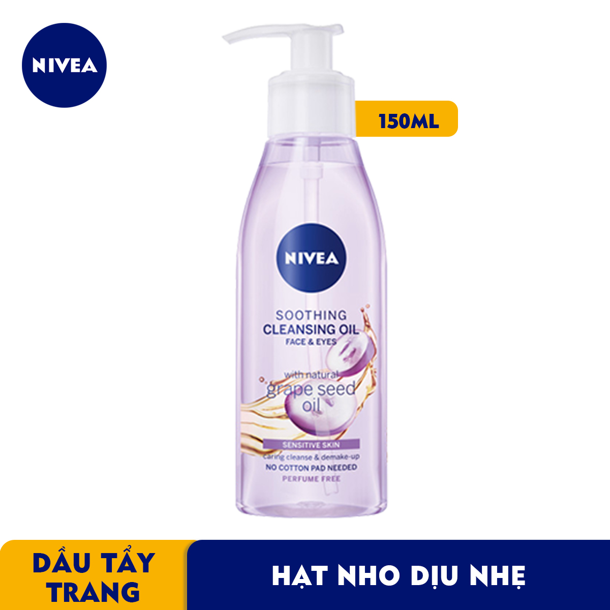 Dầu Tẩy Trang Nivea Chiết Xuất Hạt Nho Dịu Nhẹ Làm Sạch Sâu Cho Da Nhạy Cảm (150ml) - 94485