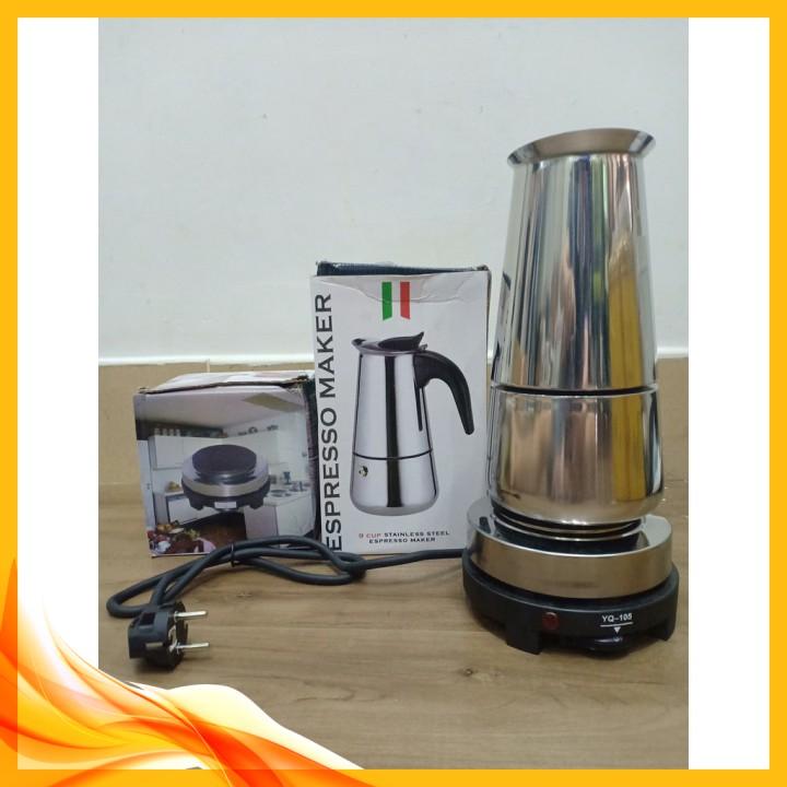 ️ BỘ ẤM PHA CÀ PHÊ MAKER 450ml + TẶNG KÈM BẾP ĐIỆN MINI 500W