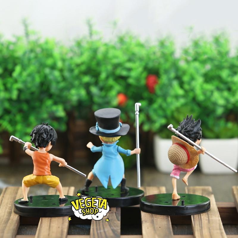 Mô hình One Piece - Set 3 anh em Sabo Portgas D Ace Monkey D Luffy hồi nhỏ - Có 2 loại đế chung và riêng - Cao 9~10 cm