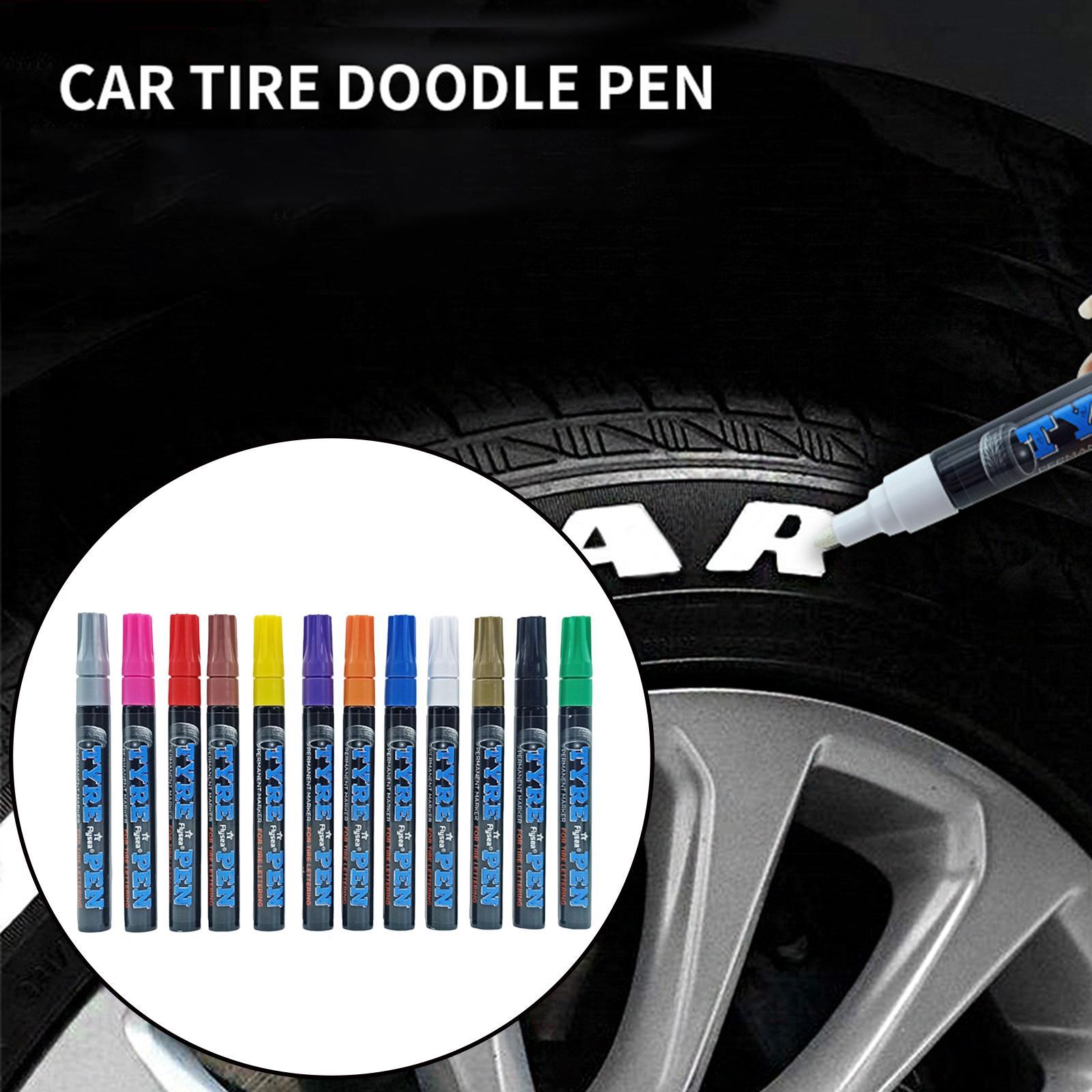 Set of 12 12 Color Waterproof Car Tyre Tire Paint Pen Quick