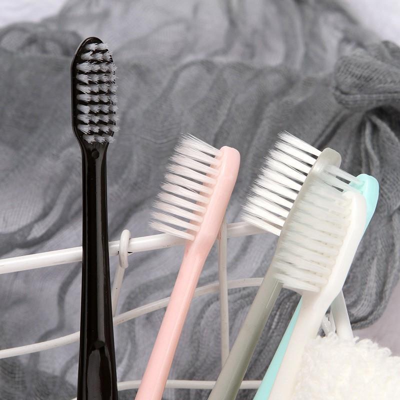 Set 10 Bàn Chải Đánh Răng Hàn Quốc Có Nắp Tặng Kèm Túi Zip Kháng Khuẩn