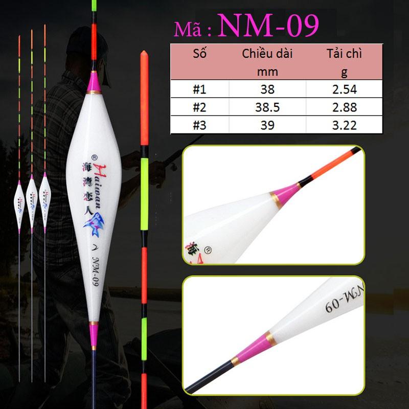Phao câu cá nano, câu đơn câu đài màu trắng họa tiết hồng câu cá nhạy, có đủ thông số mã NM
