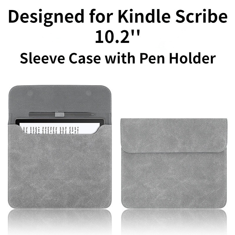 Túi Đựng Da Cho Kindle Scribe (Có Chỗ Gắn Bút), Boox Note Air 1/2/2 Plus, Elipsa, P10, Remarkable 2, Màn 10inch