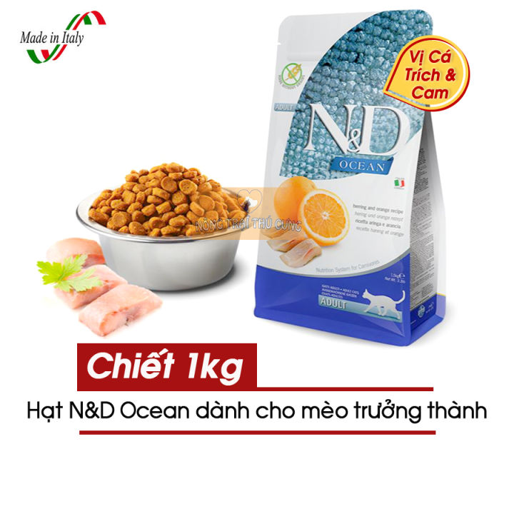 Hạt cho mèo N&amp;D 1.5kg cao cấp thức ăn cho mèo con và mèo trưởng thành Prime Kitten / Adult không độn ngũ cốc